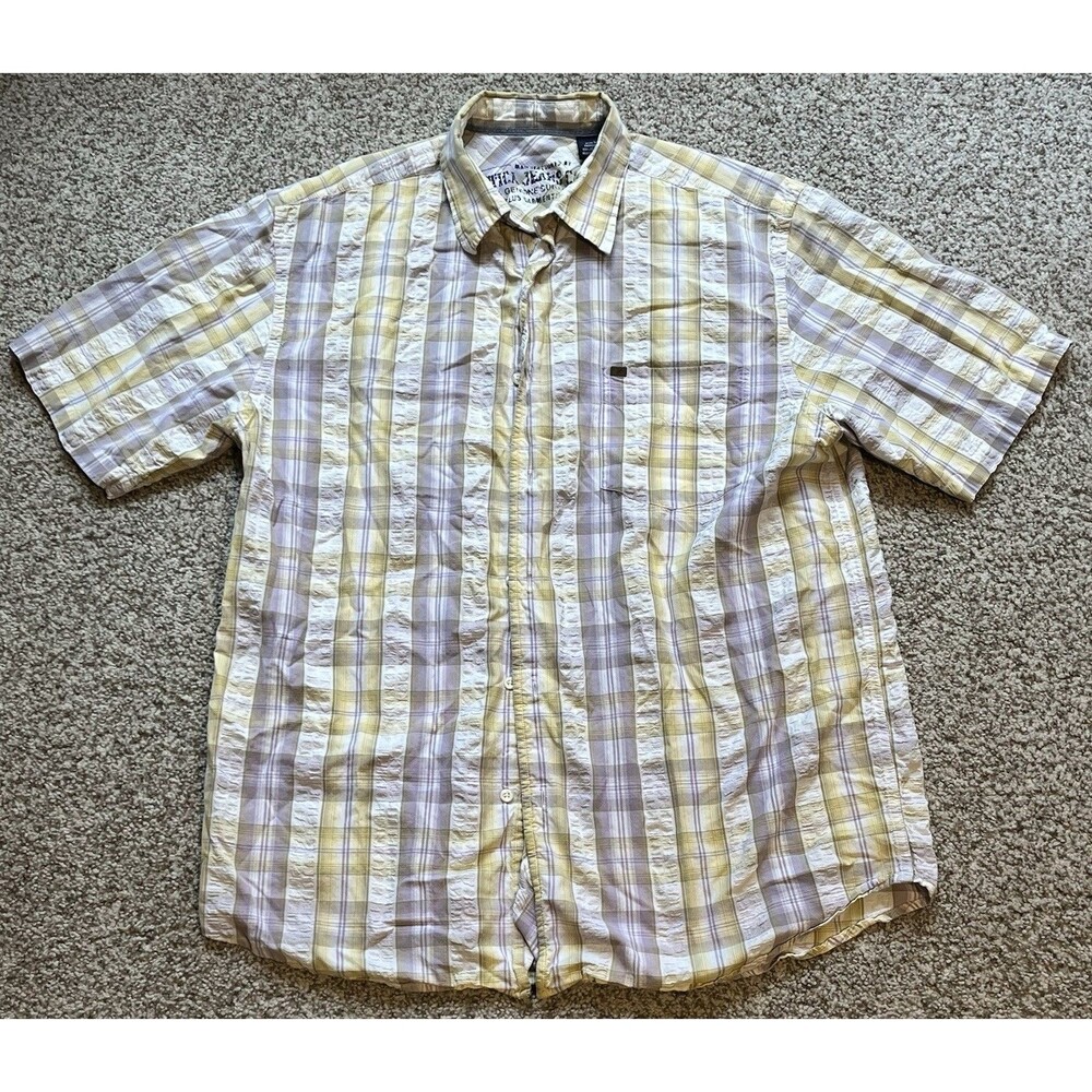 Men's Nautica Plaid Short Sleeve Button Down Shirt, Large